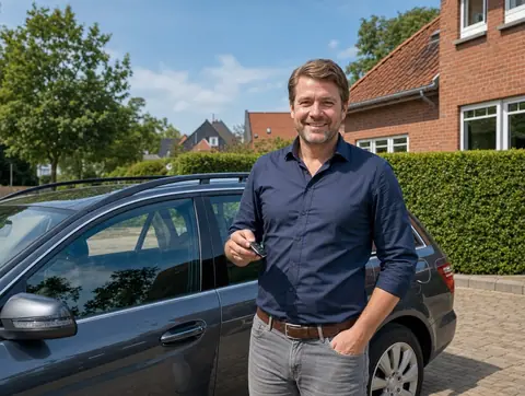 Verkäufer aus Attendorn mit dem verkauften Fahrzeug