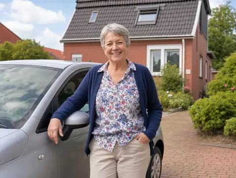 Verkäufer aus Herscheid mit dem verkauften Fahrzeug